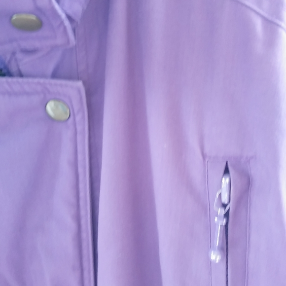 Outer Gear M Purple Turquoise Snap Zip Hoodie Coat - Picture 10 of 13